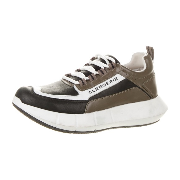 Robert clergerie fashion sneakers taupe black white 35